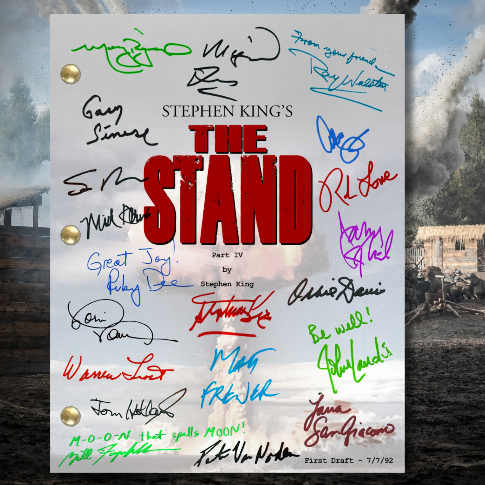 The Stand Miniseries Parts 1-4 Signed Autograph Script Reprints Stephen King