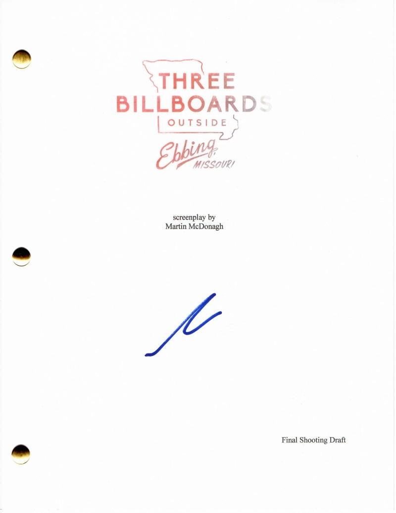 SAM ROCKWELL SIGNED AUTOGRAPH – THREE BILLBOARDS OUTSIDE EBBING MISSOURI SCRIPT