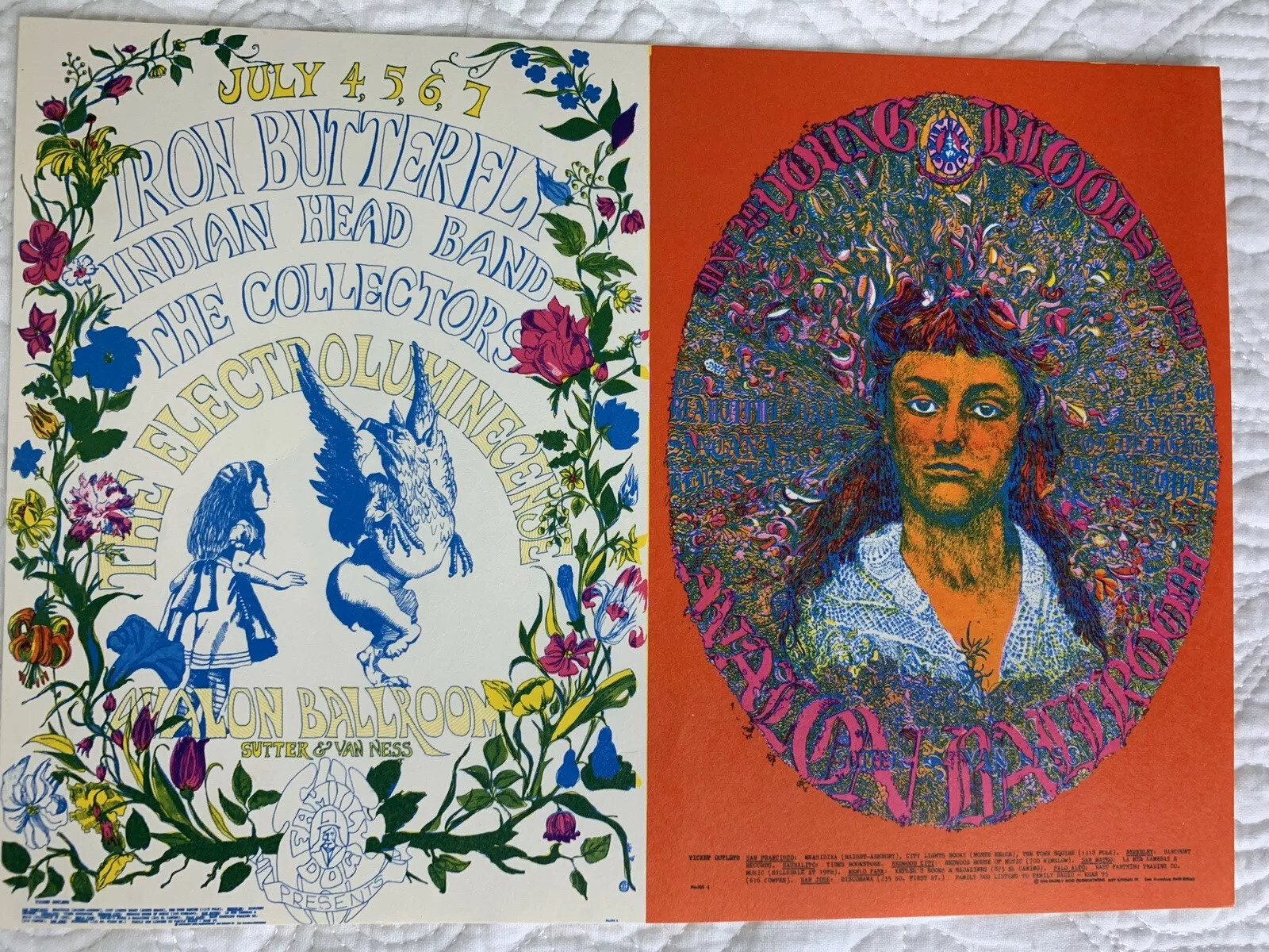 Family Dog FD 125/126 Double Postcard Avalon Ballroom 6/28-30/68, 7/4-7/68