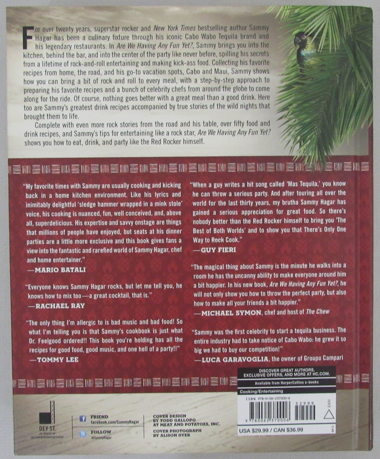 Sammy Hagar “Van Halen” Signed/Auto Book “Are We Having Fun Yet?” JSA 207754