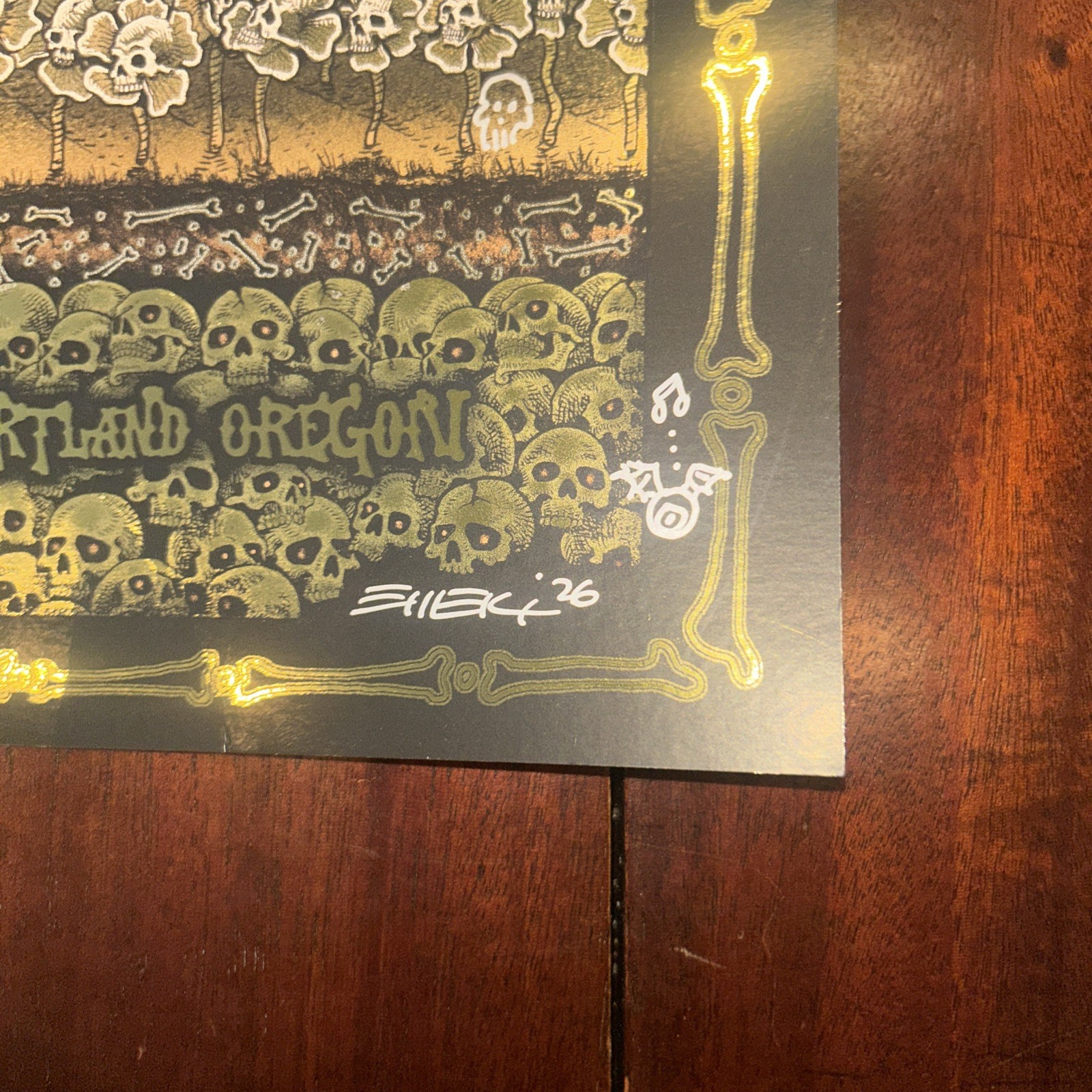 EMEK Orange Gold QOTSA Foil Poster Portland 21/66 With Extra Art/love From Emek