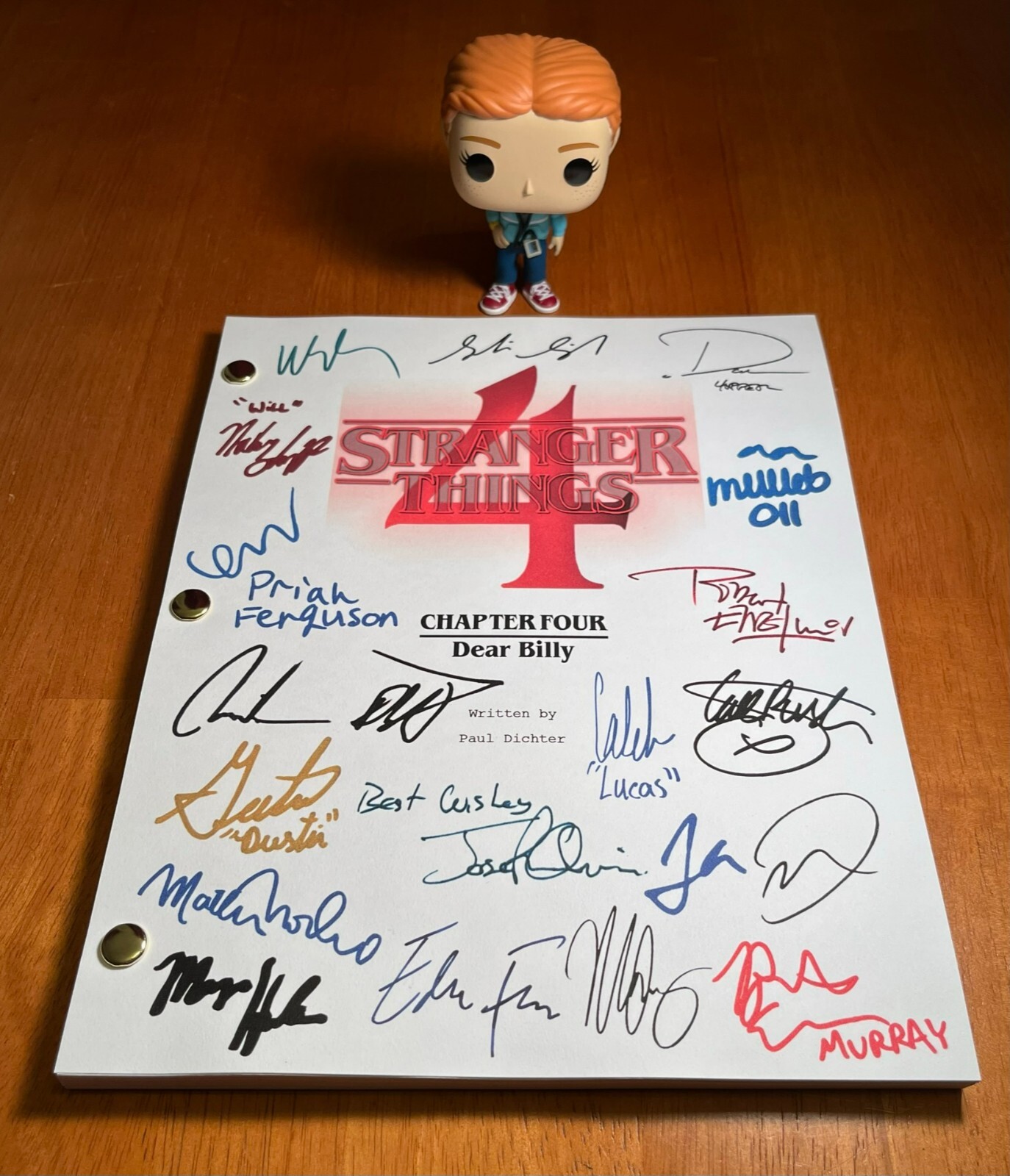 Stranger Things 4 Script Cast-Signed- Dear Billy- Autograph Reprints