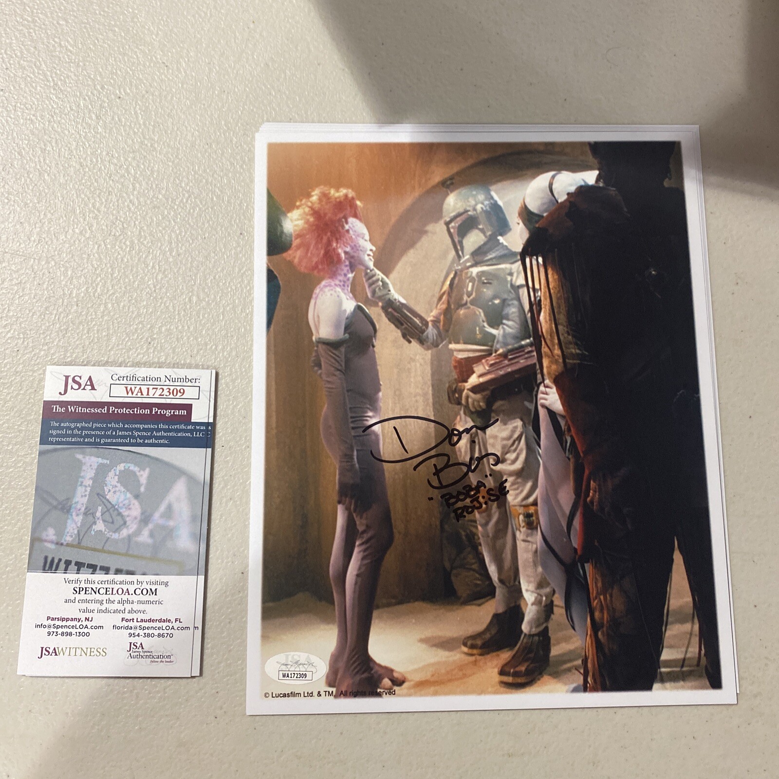 DON BIES Signed STAR WARS 8×10 BOBA FETT Authentic Autograph Photo JSA COA Cert