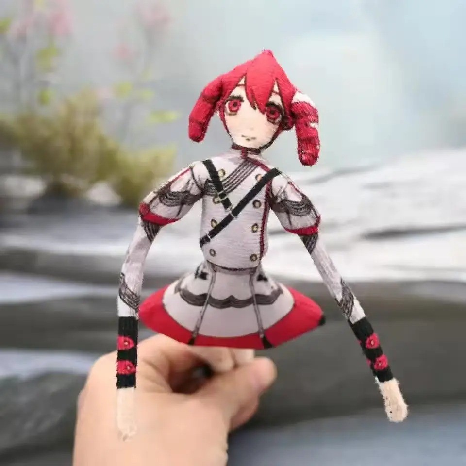 Anime Kasane Teto Len Rin Cosplay Plush Doll Twistable Wire Skeleton Mascot