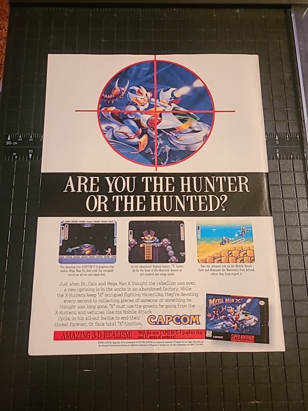 Mega Man X Capcom Video Game Print Ad 1995 8×11 Great To Frame