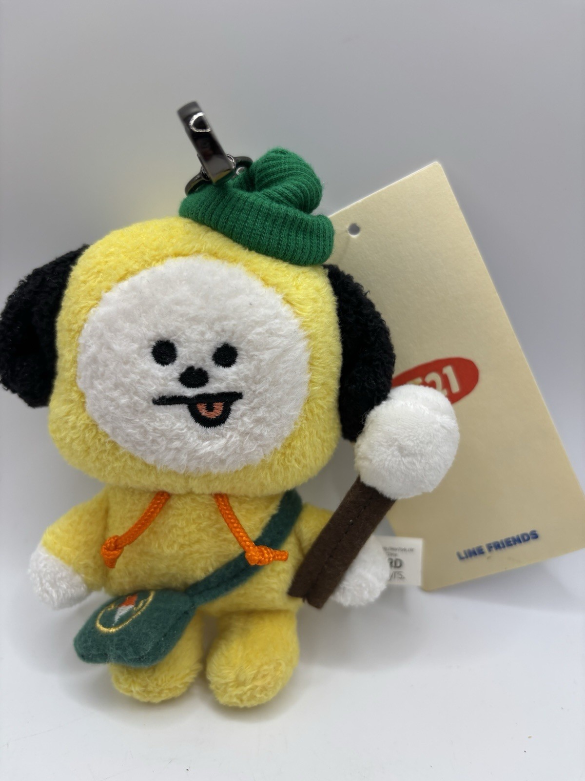 BTS BT21 CHEWY CHEWY CHIMMY PLUSH KEYCHAIN KEYRING LINEFRIENDS SQUARE TAGS