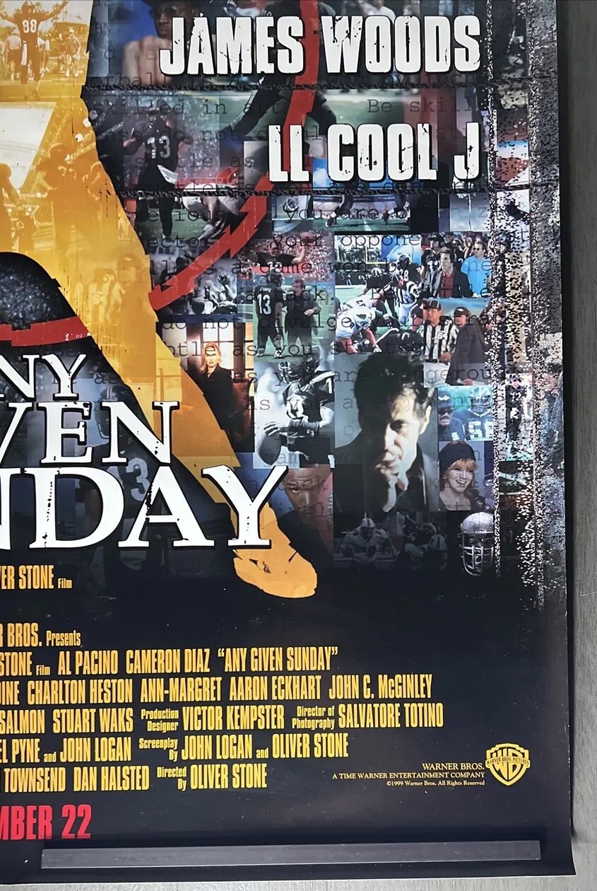 ANY GIVEN SUNDAY 1999, Original Movie Theater Film Poster – ROLLED 27×40 D/S