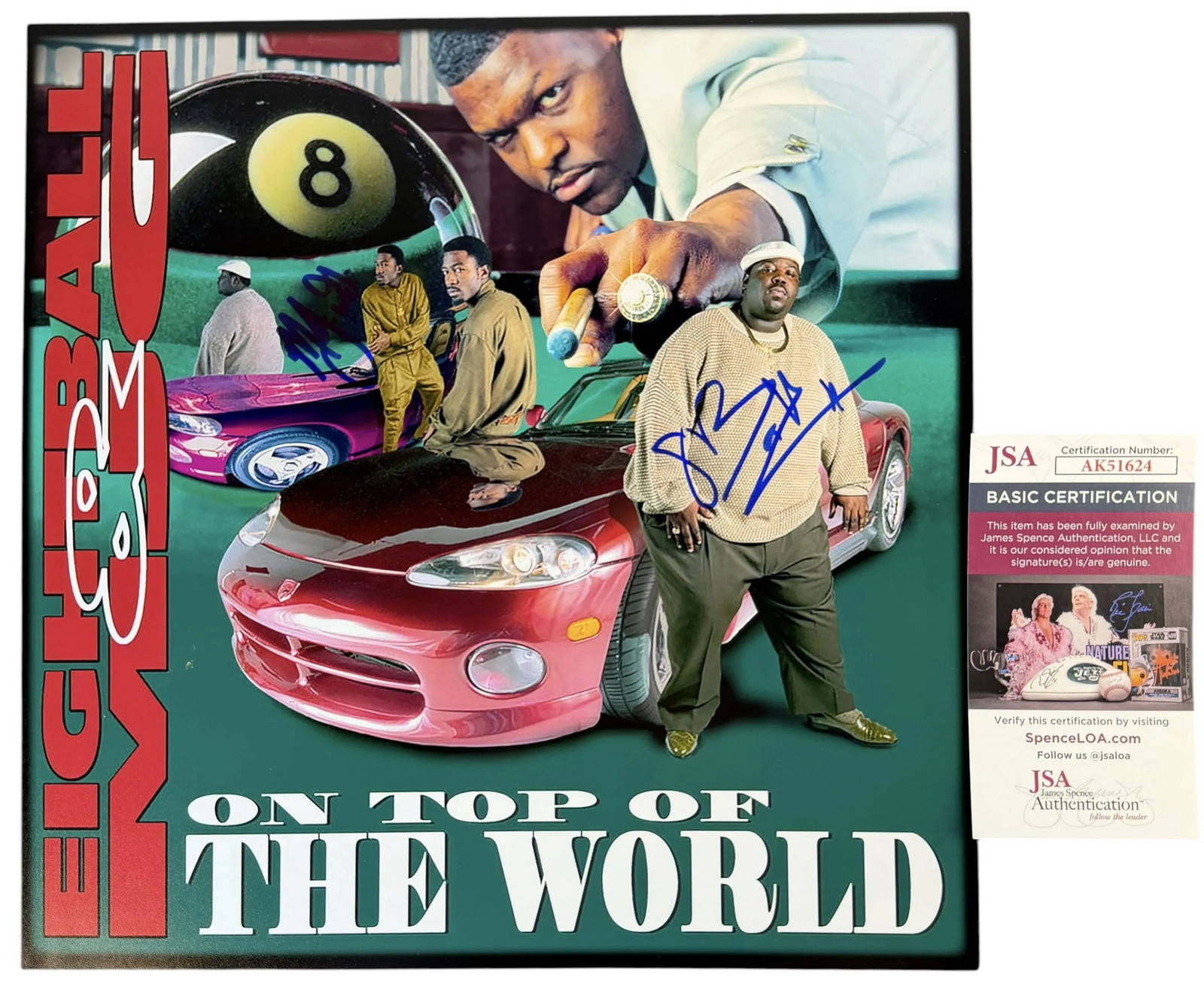 Eightball & MJG signed 12×12 Poster 8 Ball On Top of the World Rap Rapper JSA