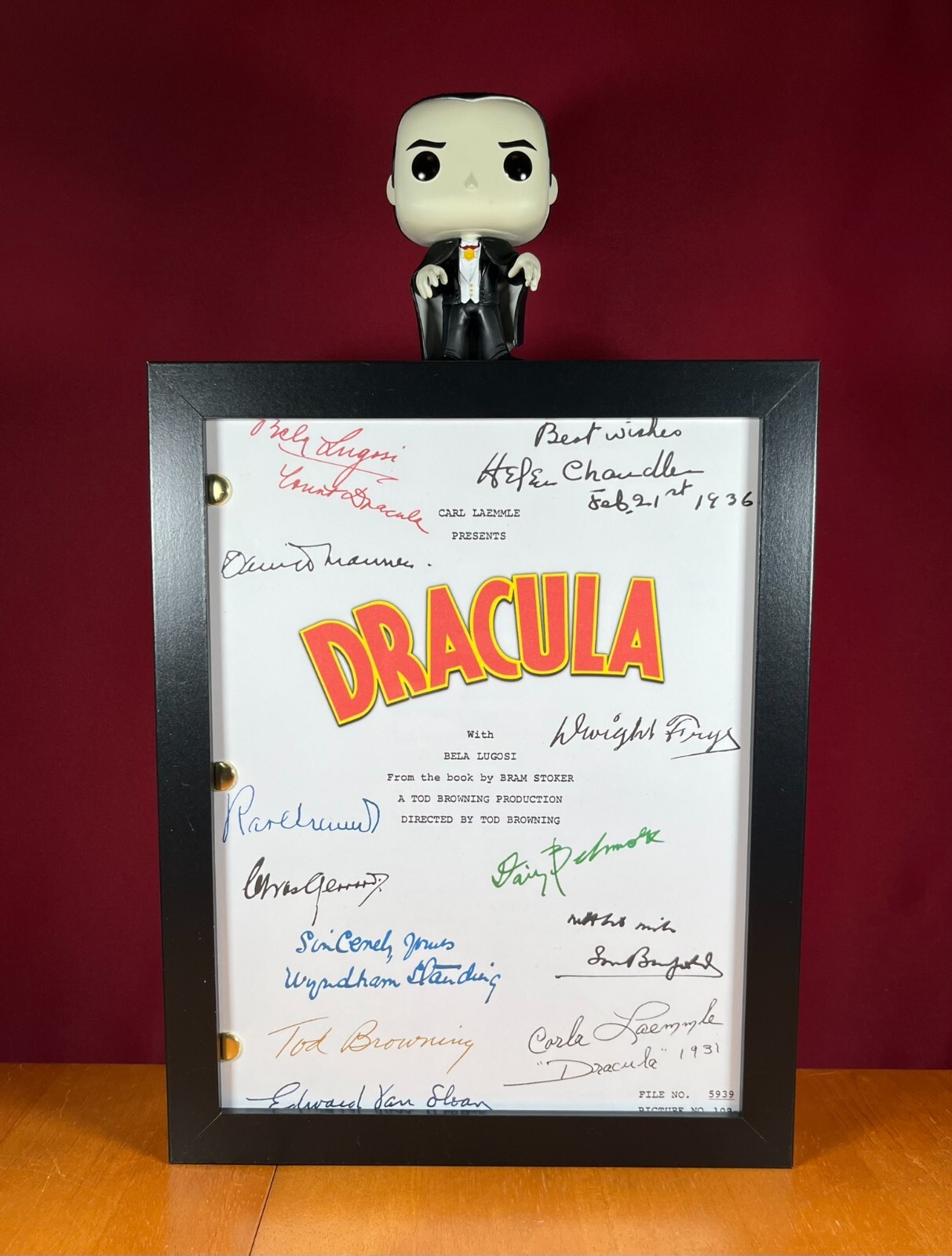 Dracula Script Signed- Autograph Reprints- Bela Lugosi- Dracula 1931