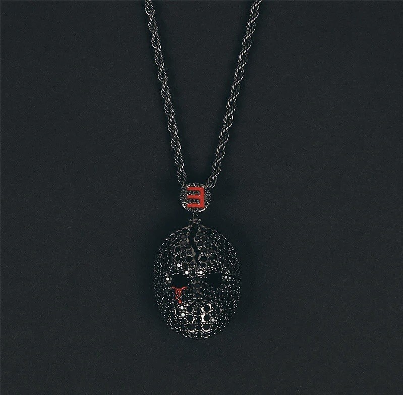 Eminem “Gun Metal” Limited Edition Hockey Mask Pendant W 24 Inch Chain IN HAND