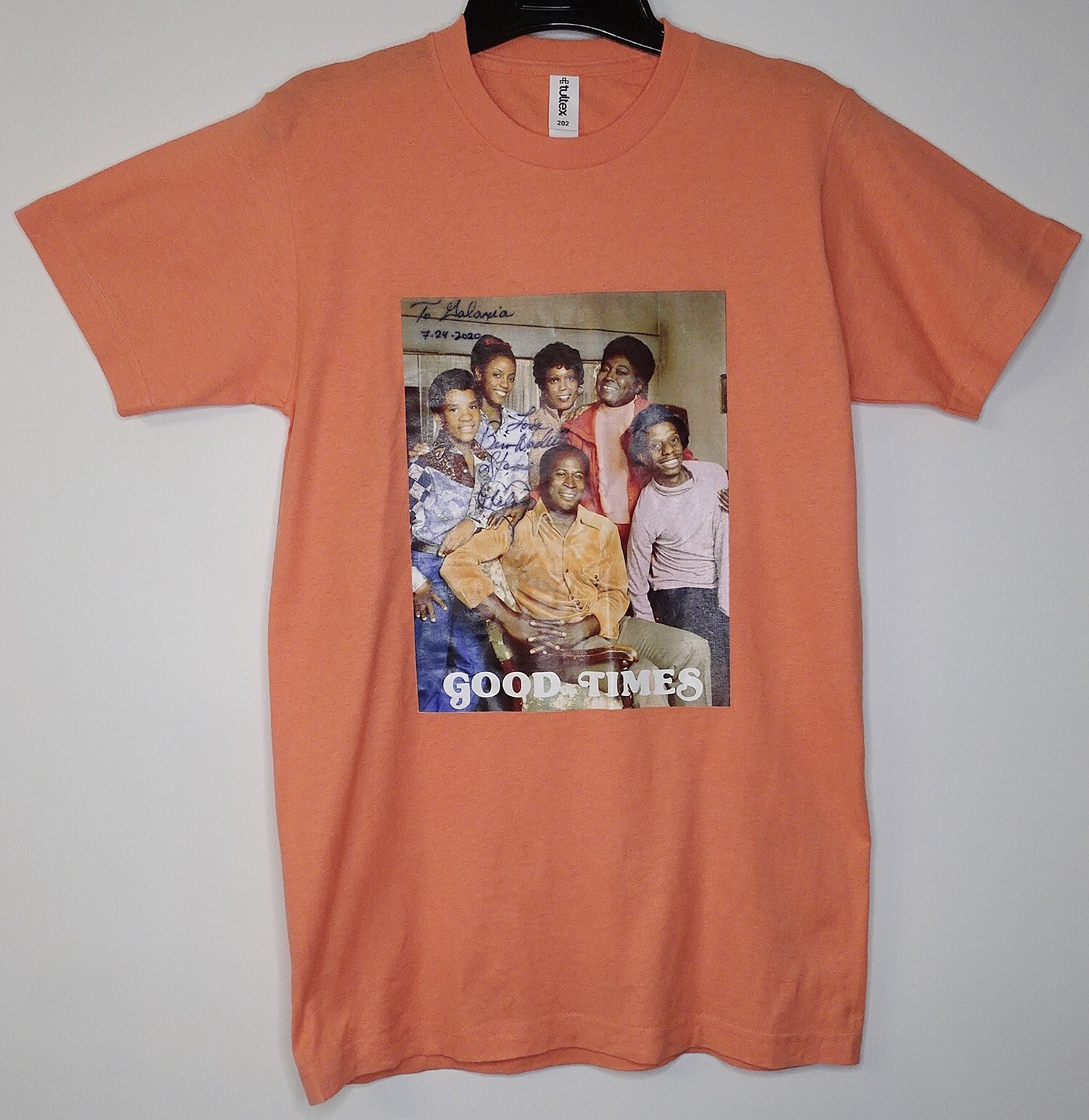 GOOD TIMES Size Small T-Shirt Signed To: Galaxia Love Bern Nadette Stanis Thelma