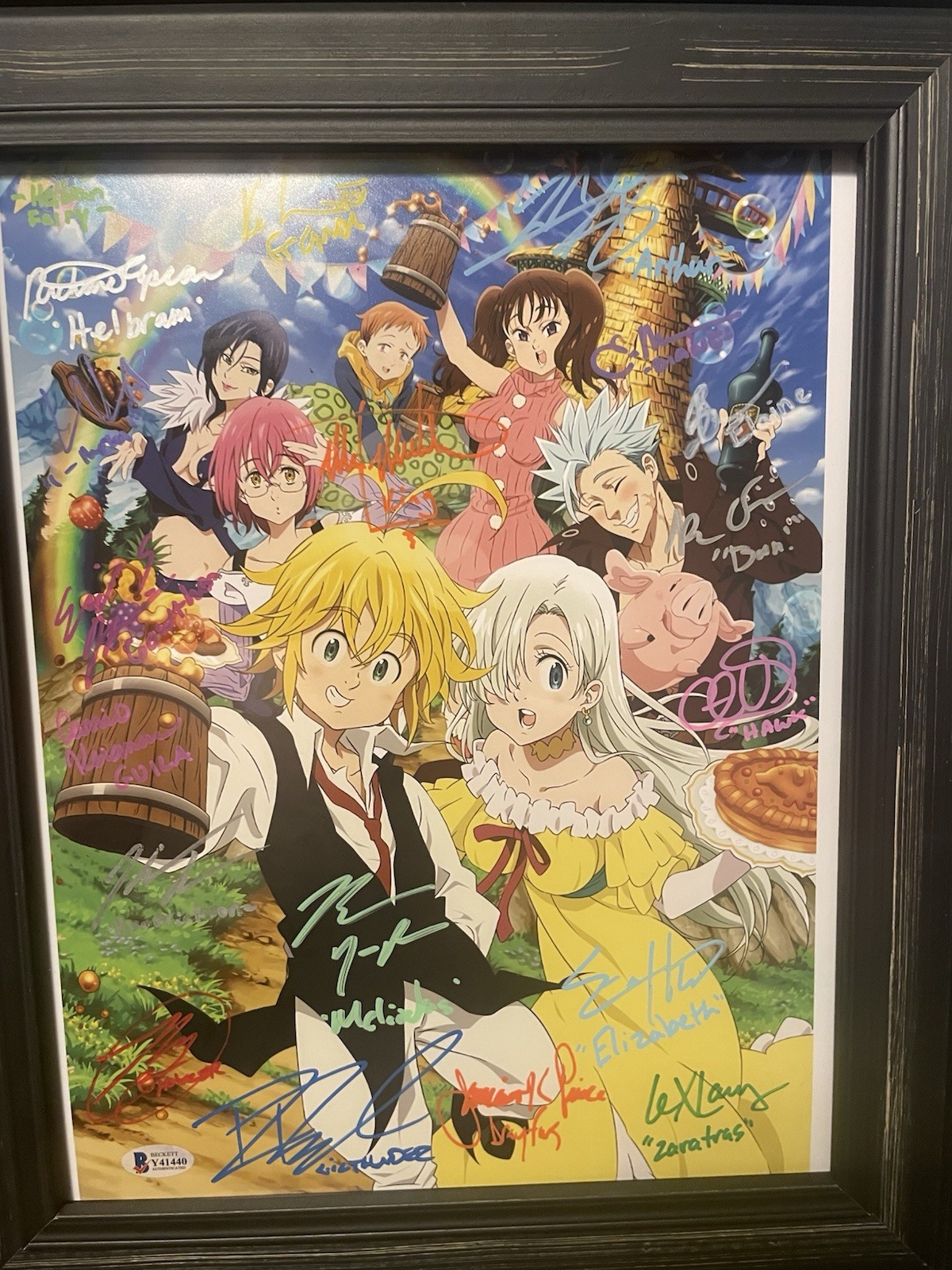 Seven 7 Deadly Sins Cast Signed Photo 11×14 Meliodas Bryce Papenbrook Poster Bas
