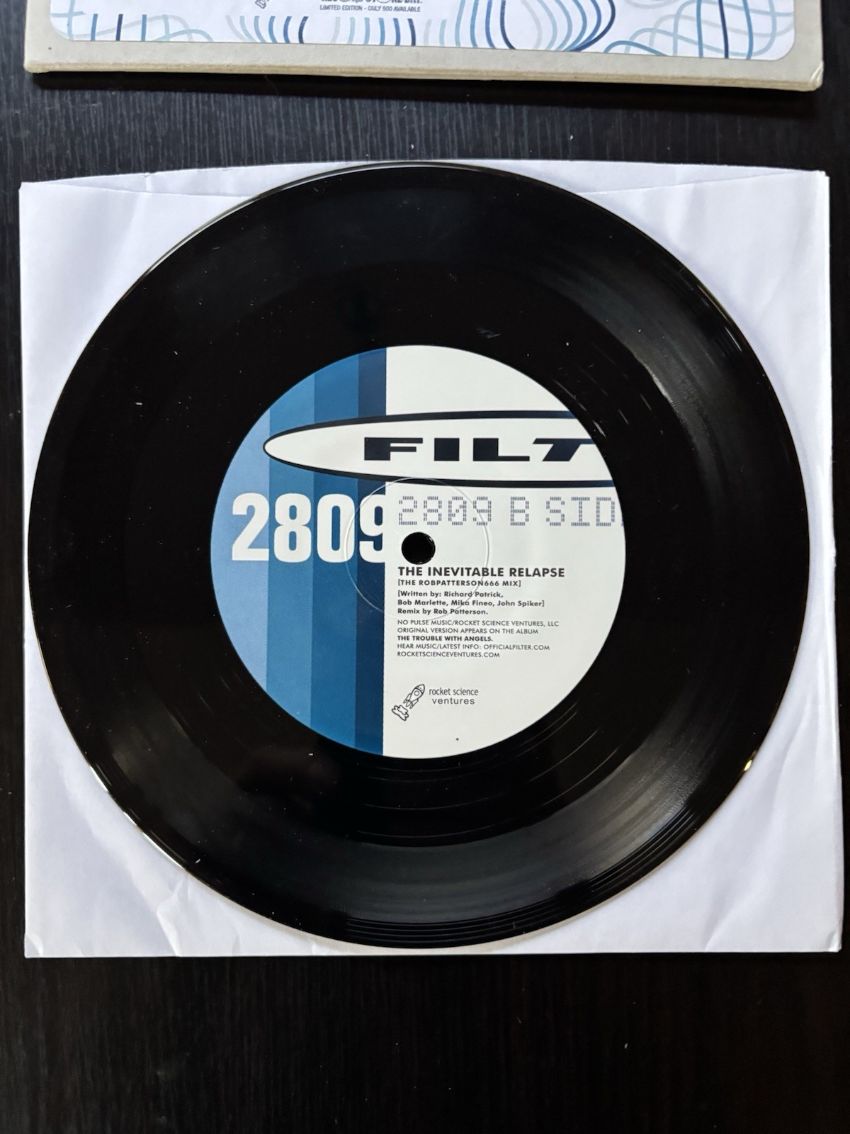 Filter Autographed “The Inevitable Relapse 7″ Vinyl Signed By Richard Patrick