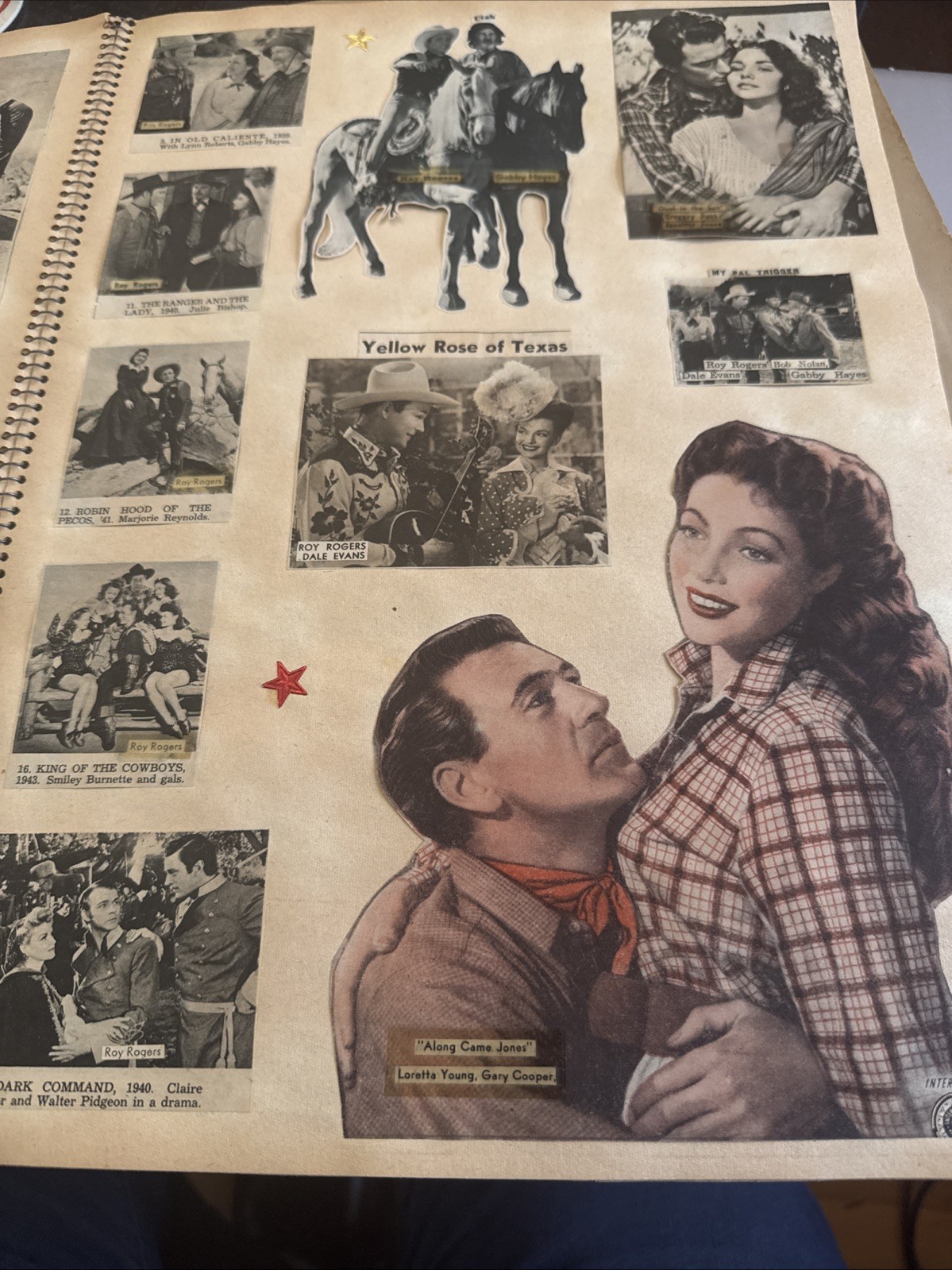 VTG Handmade Movie Star Celebrity Magazine Clippings Scrapbook 40s 30s 72 Pages