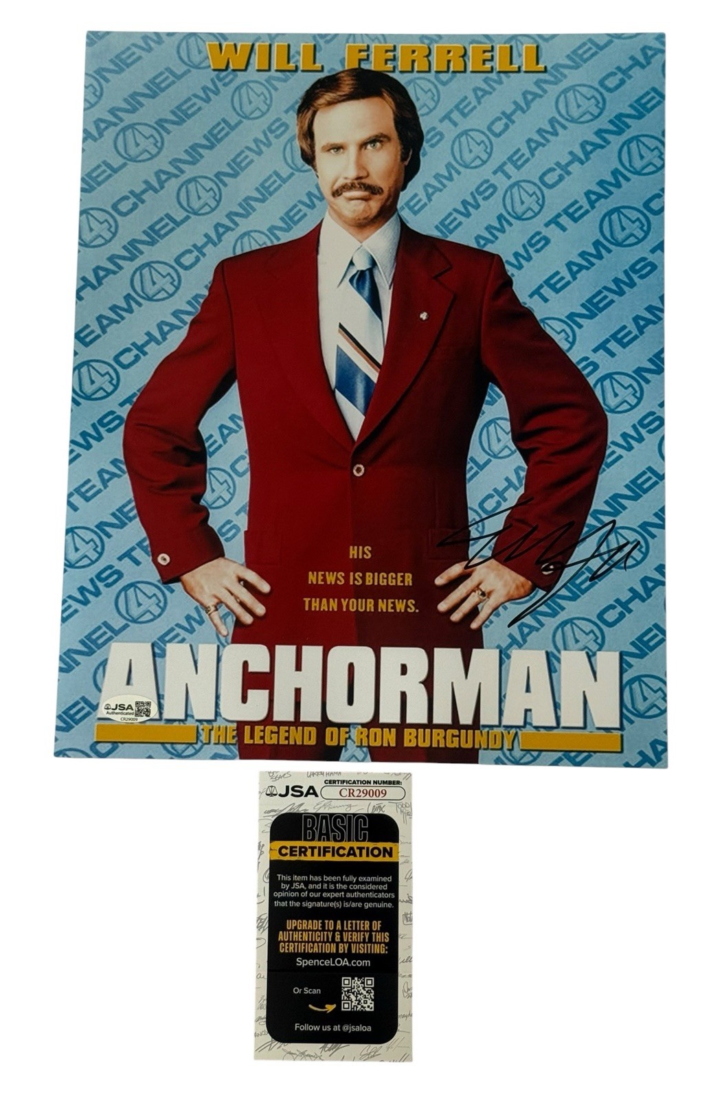 Will Ferrell Signed Anchorman 11×14 Photo JSA COA Auth Autograph Ron Burgundy
