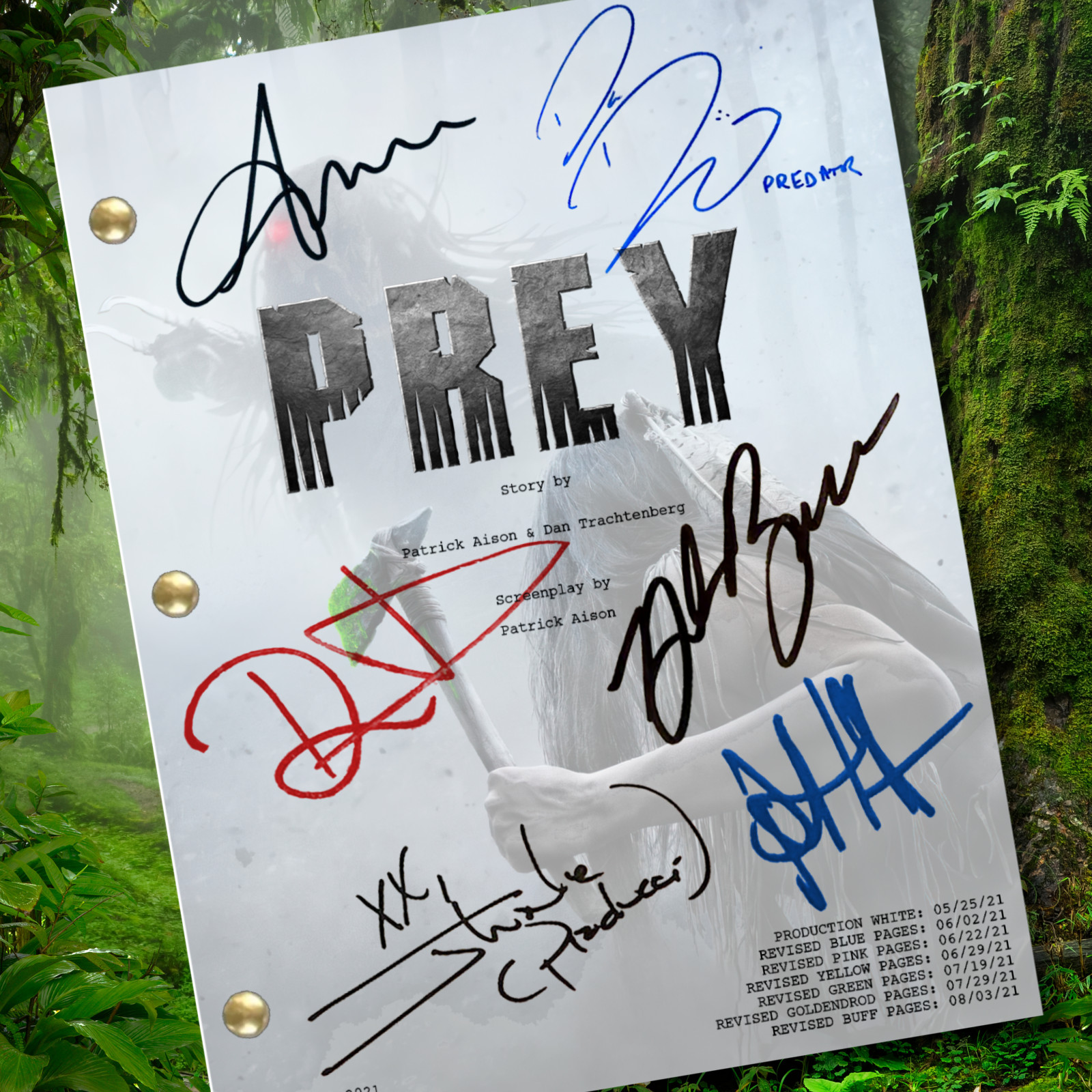 Prey Movie Script Signed Autograph Reprints Full Script | Predator Horror Action