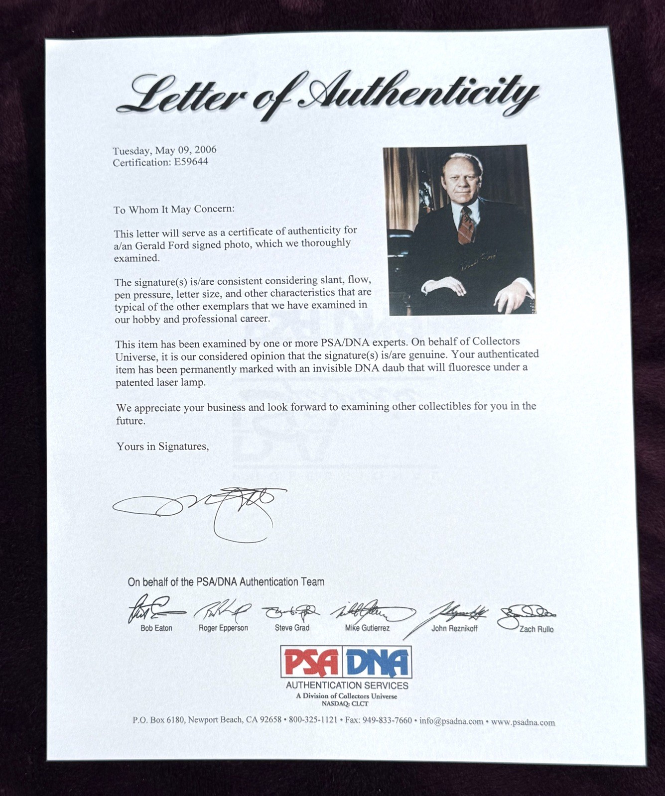 Gerald Ford Former President Signed/Autographed 8×10 Photo PSA/DNA United States