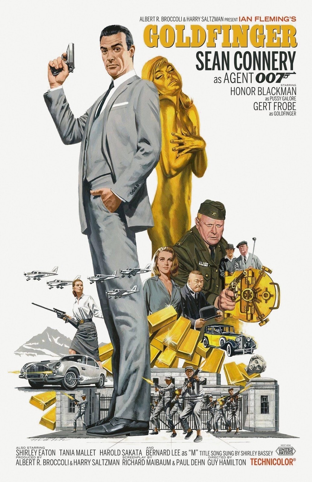 Goldfinger movie poster – 11″ x 17″ – Sean Connery, James Bond 007