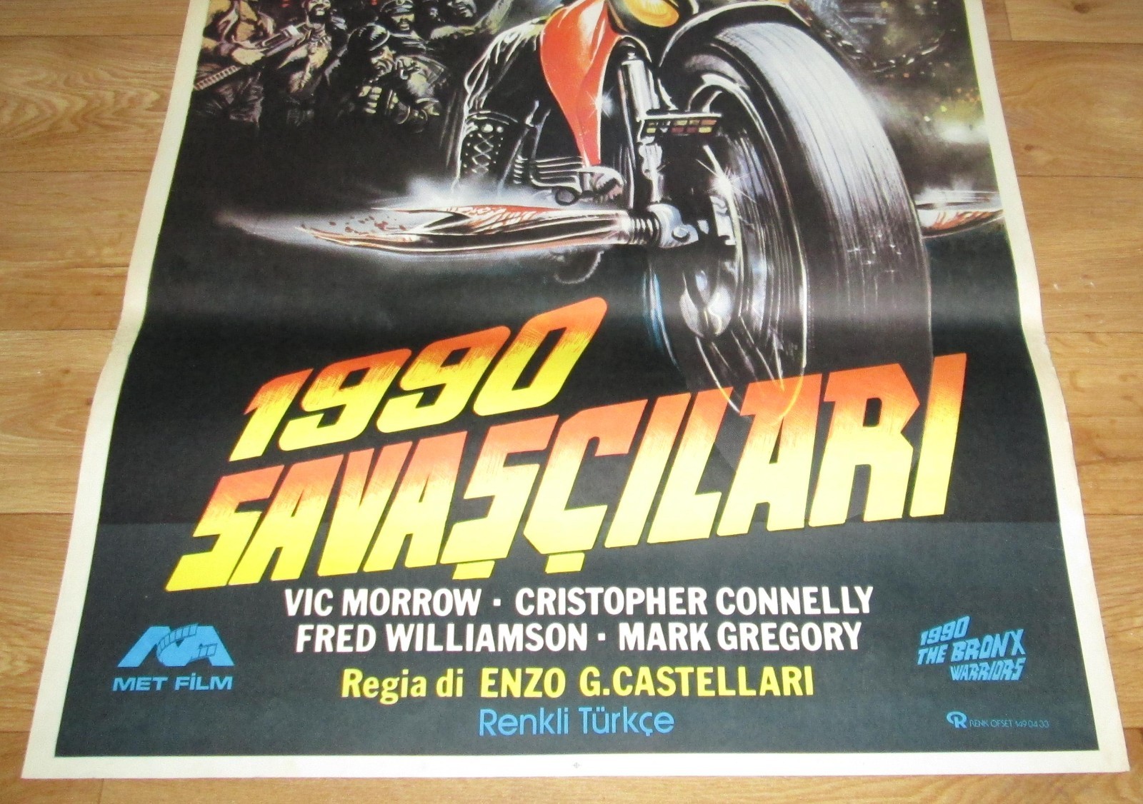 1990: THE BRONX WARRIORS 1982 SCIOTTI Sci-Fi ORIGINAL 27×40 Turkish Movie Poster