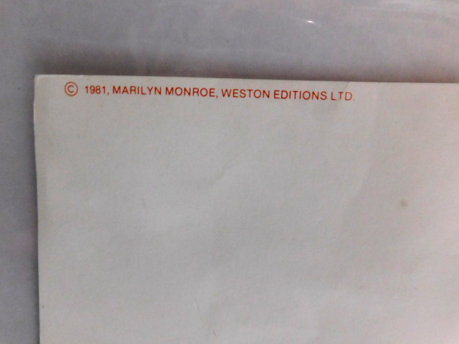 Marilyn Monroe George Barris 1981 ‘THE WARM UP 1962’ (water damage) BRC-Z