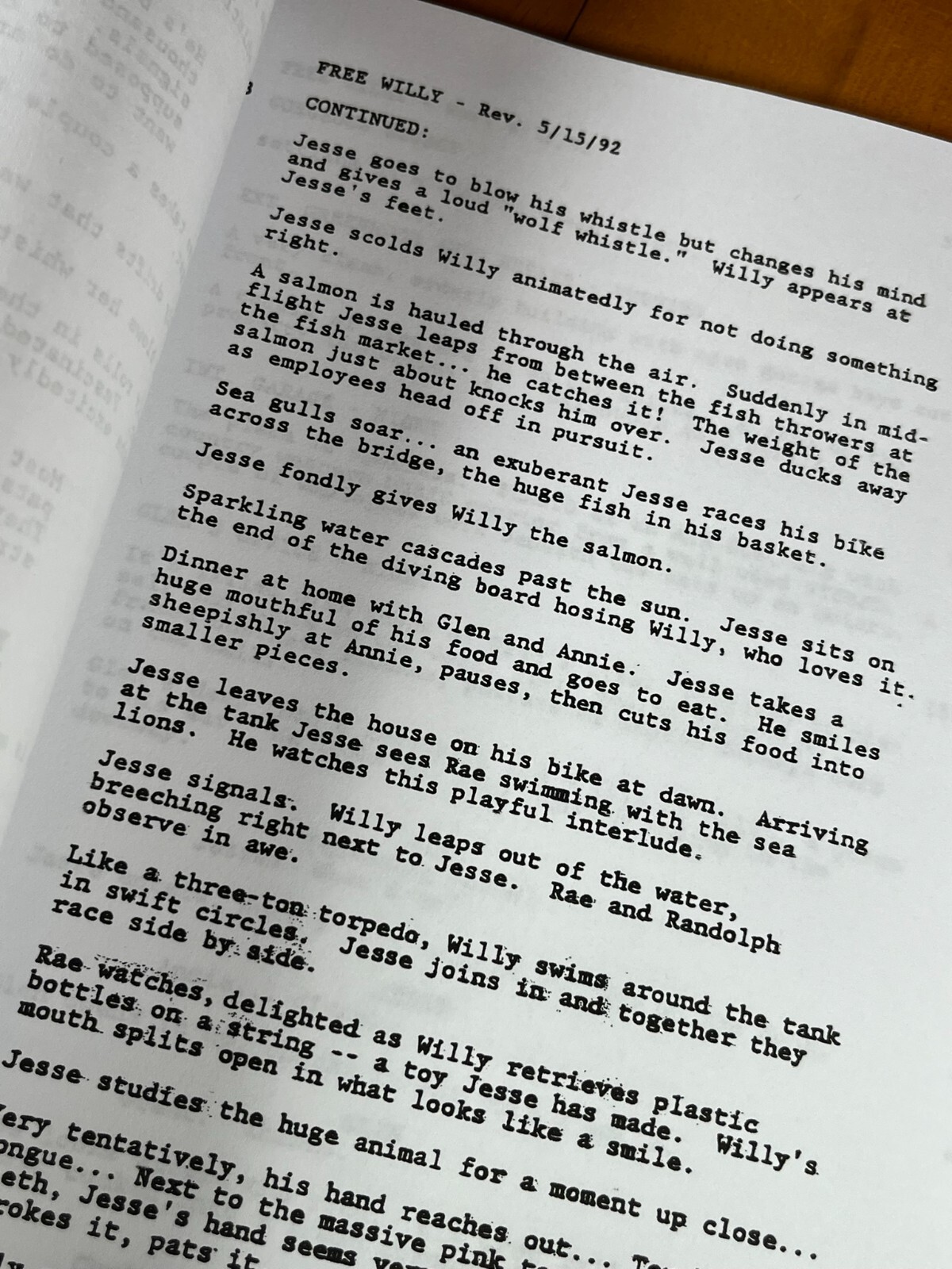 Free Willy Script Signed- Autograph Reprints- Ships From Astoria!