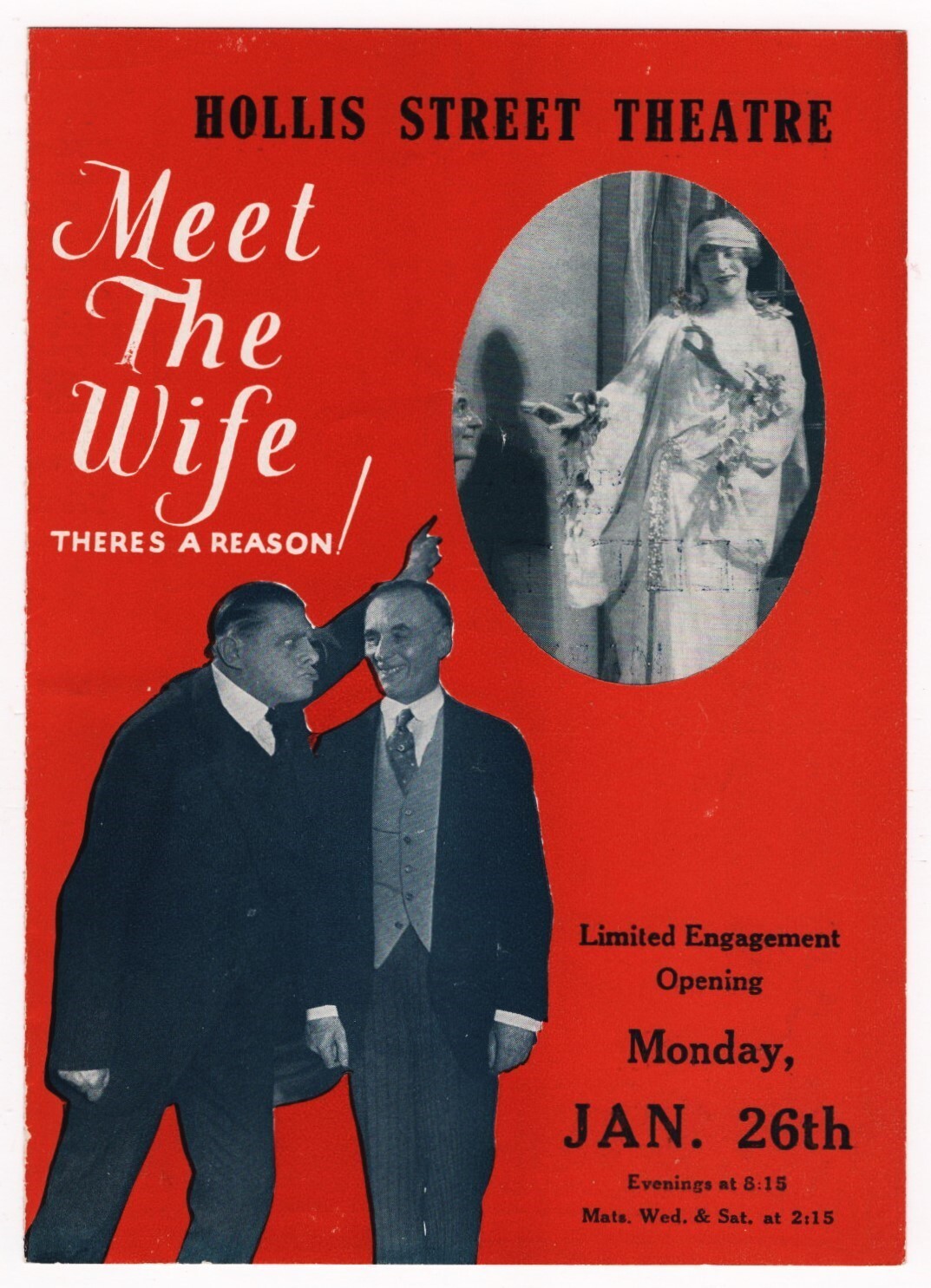 Mary Boland “MEET THE WIFE” Lynn Starling Comedy 1925 Boston Die-Cut Flyer