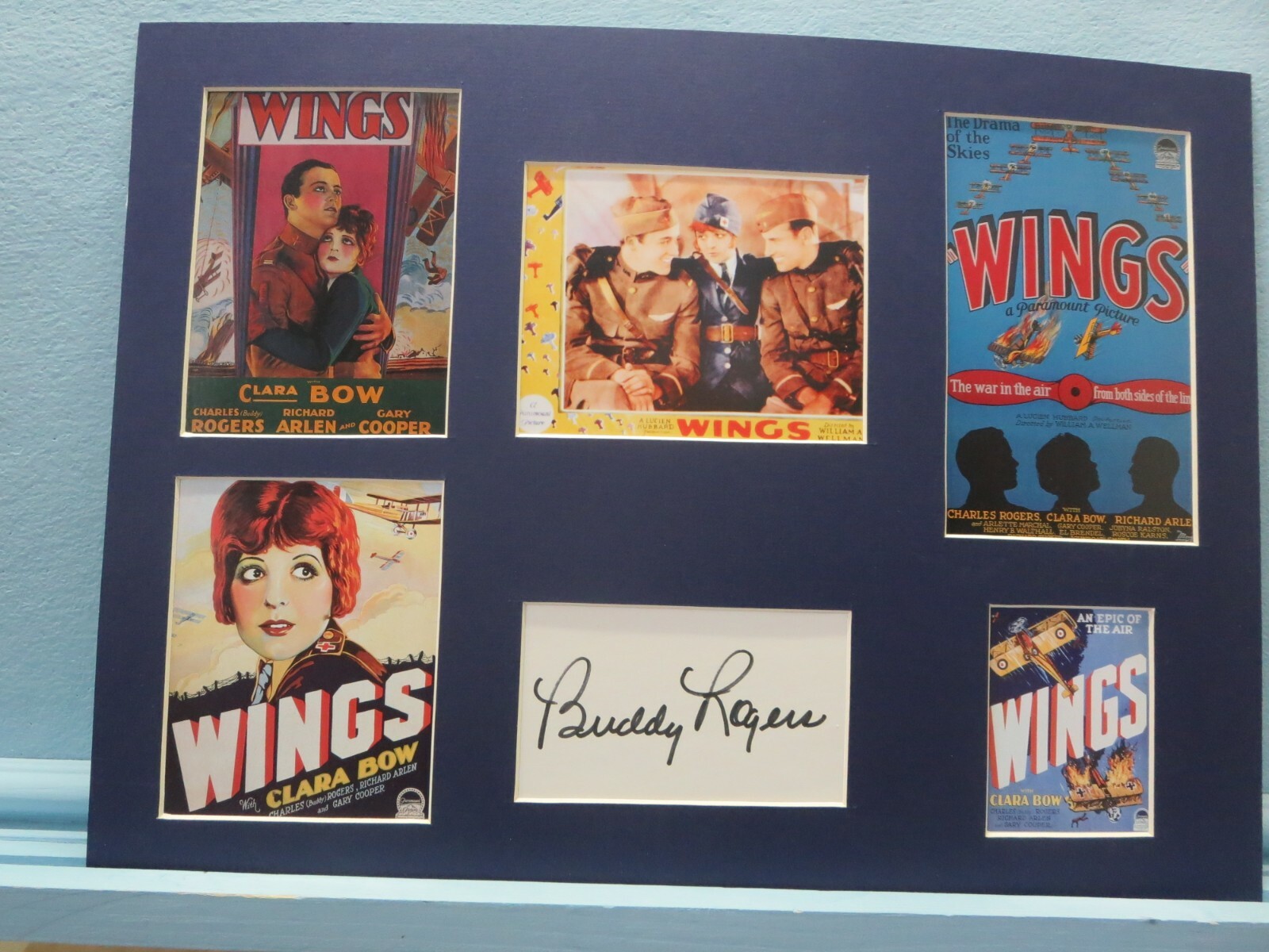 The First Best Picture Oscar Winner “Wings” – Clara Bow & Buddy Rogers autograph