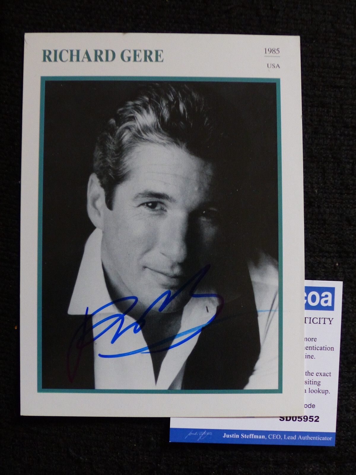 RICHARD GERE signed Autograph 5×7 autographed Autographcard ACOA COA