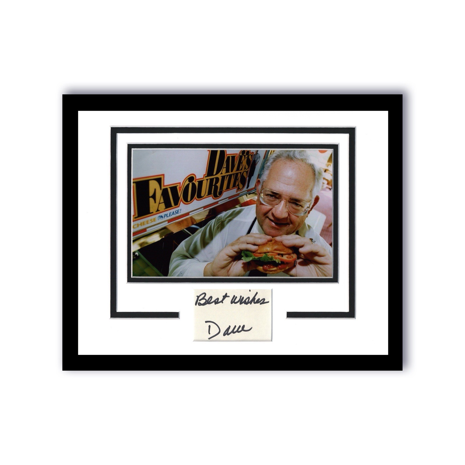 Dave Thomas “Wendy’s” Founder AUTOGRAPH Signed Custom Framed 11×14 Display ACOA