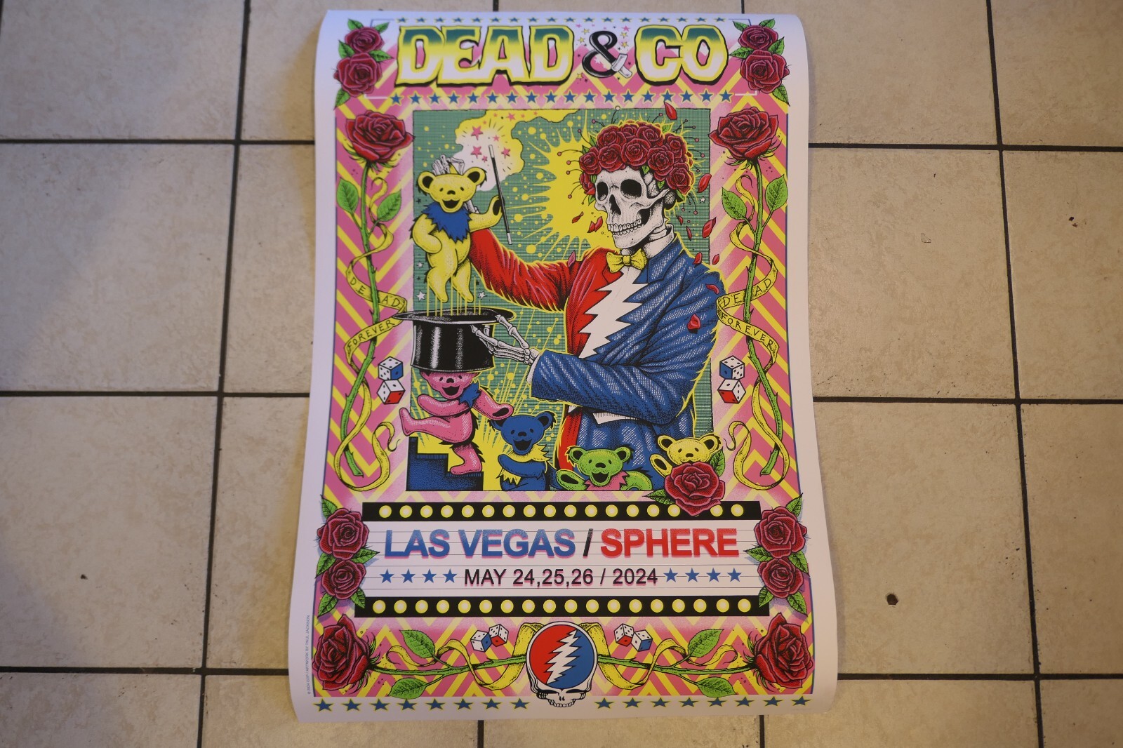 Dead and Company Poster 24×36 Sphere Weekend 2 May 24-26 2024 Las Vegas #198/650