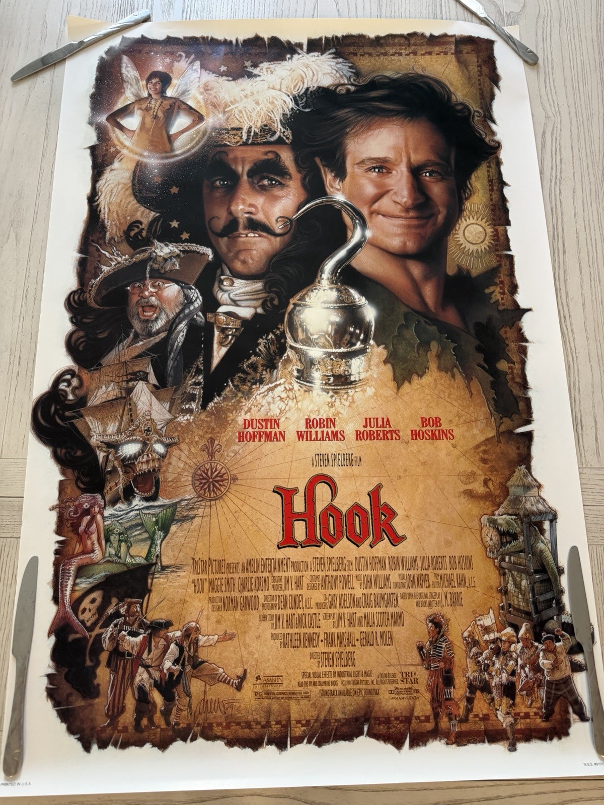 Hook (1991) Original Movie Poster Rolled Drew Struzan Artwork 27×40