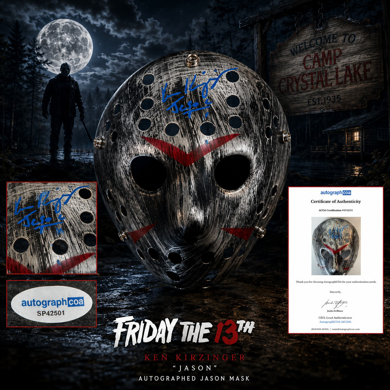 Ken Kirzinger Freddy Vs Jason Vorhees Signed Mask Autograph COA RARE