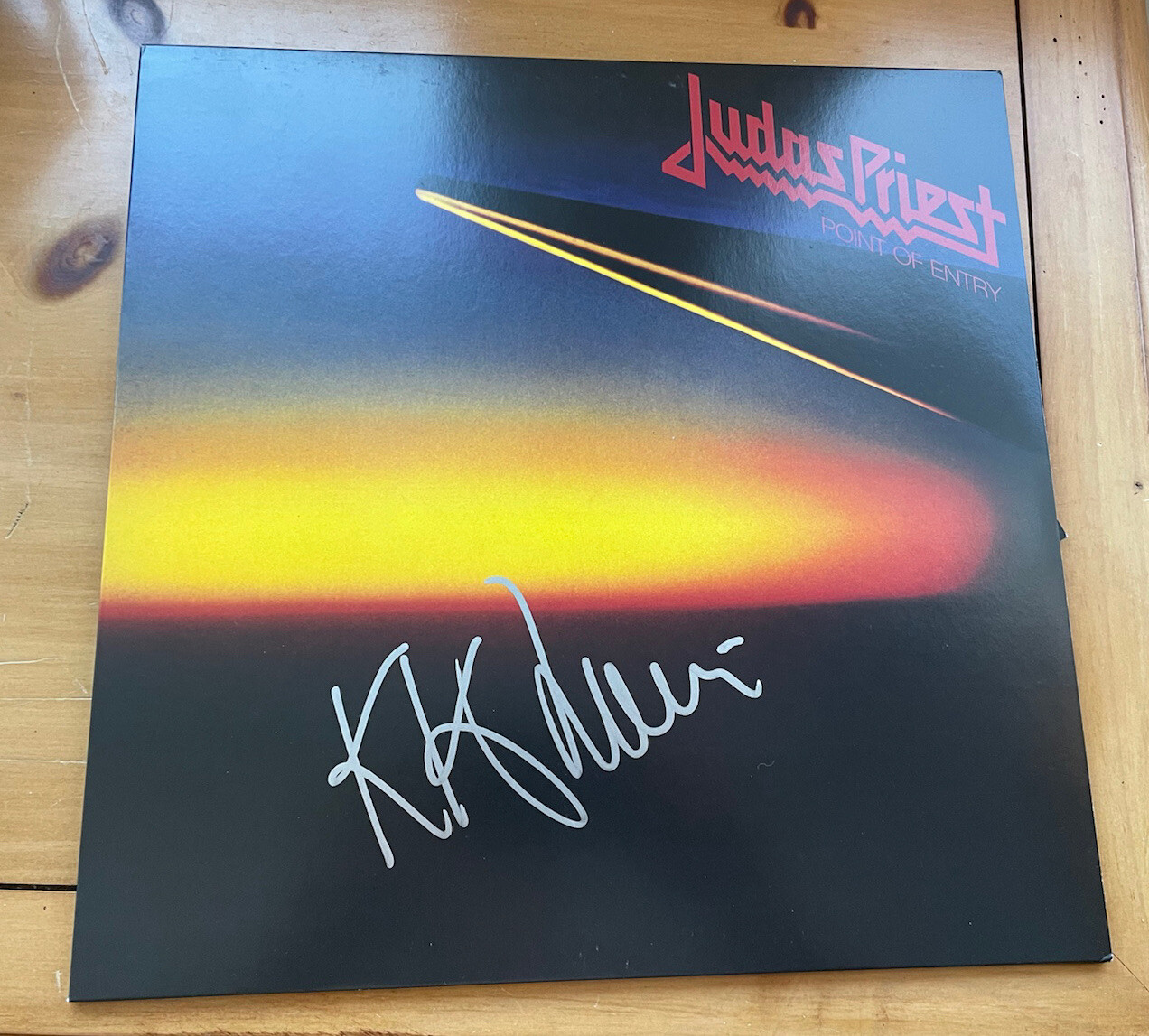 Kk Downing Signed Judas Priest Vinyl Album Point Of Entry