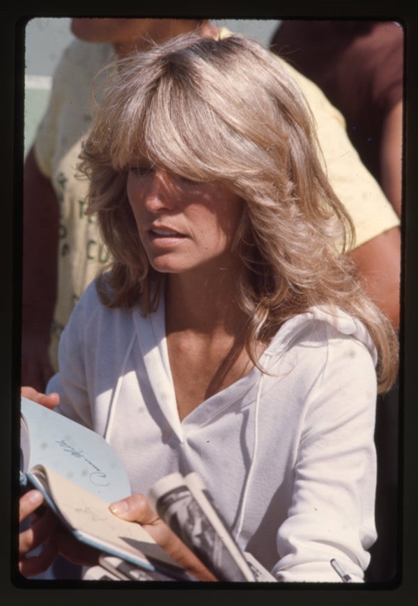 Farrah Fawcett Signing autographs 1970’s Original 35mm Transparency