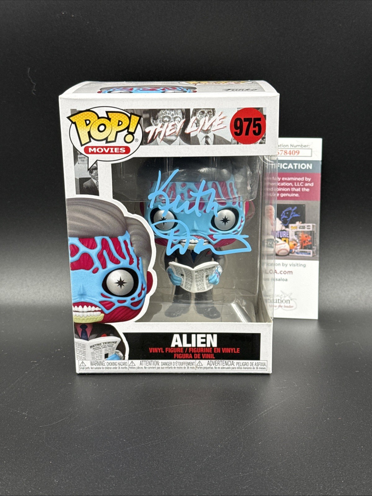 KEITH DAVID SIGNED ALIEN FUNKO POP VINYL 975 THEY LIVE FRANK AUTOGRAPH JSA
