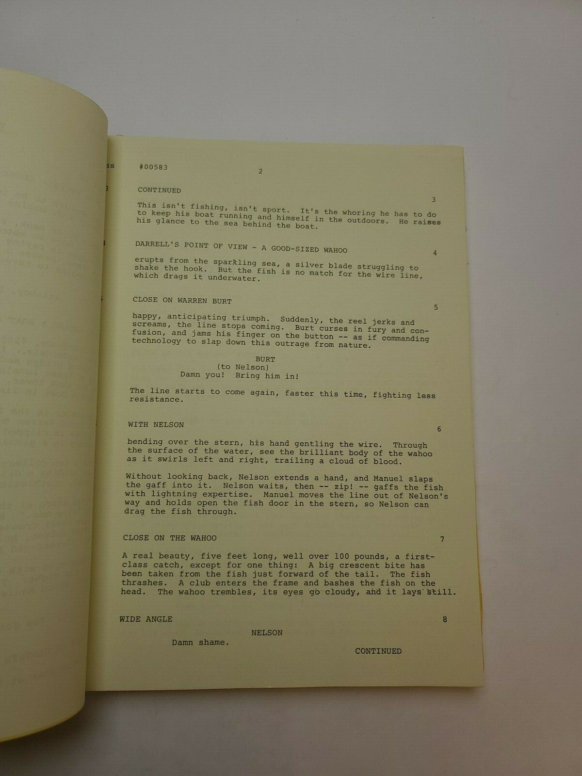 THE ISLAND / Peter Benchley 1979 Screenplay, Michael Caine stranded on island