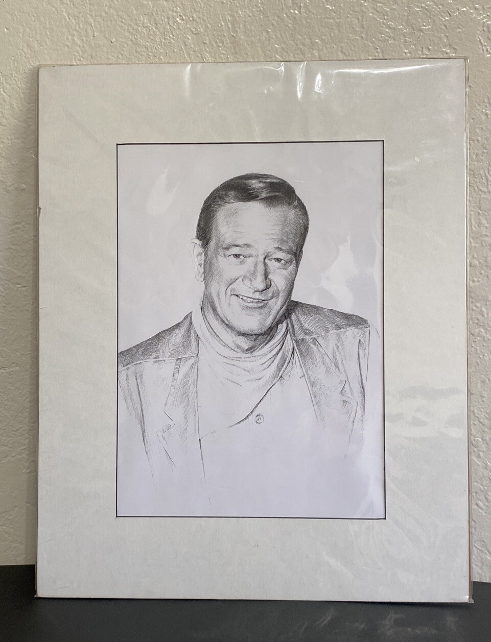 JOHN WAYNE MEMORABILIA Hand DRAWING, PICTURE OF THE MOVIE COWBOYS 80’s Unsigned