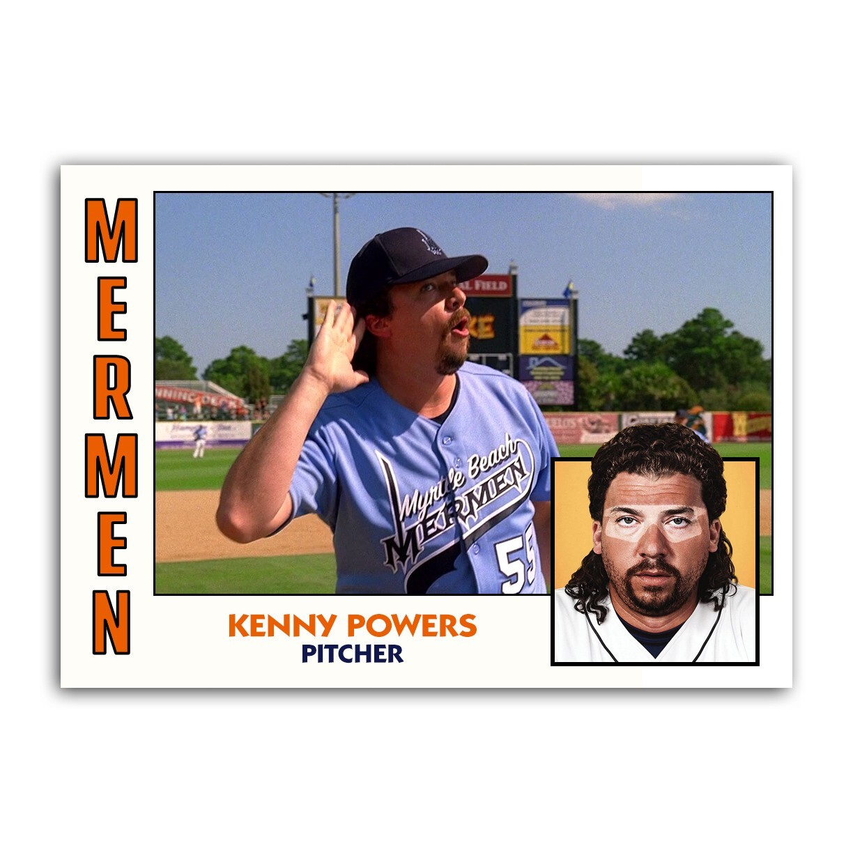 Kenny Powers Novelty Baseball Trading Card Replica Mermen Eastbound & Down