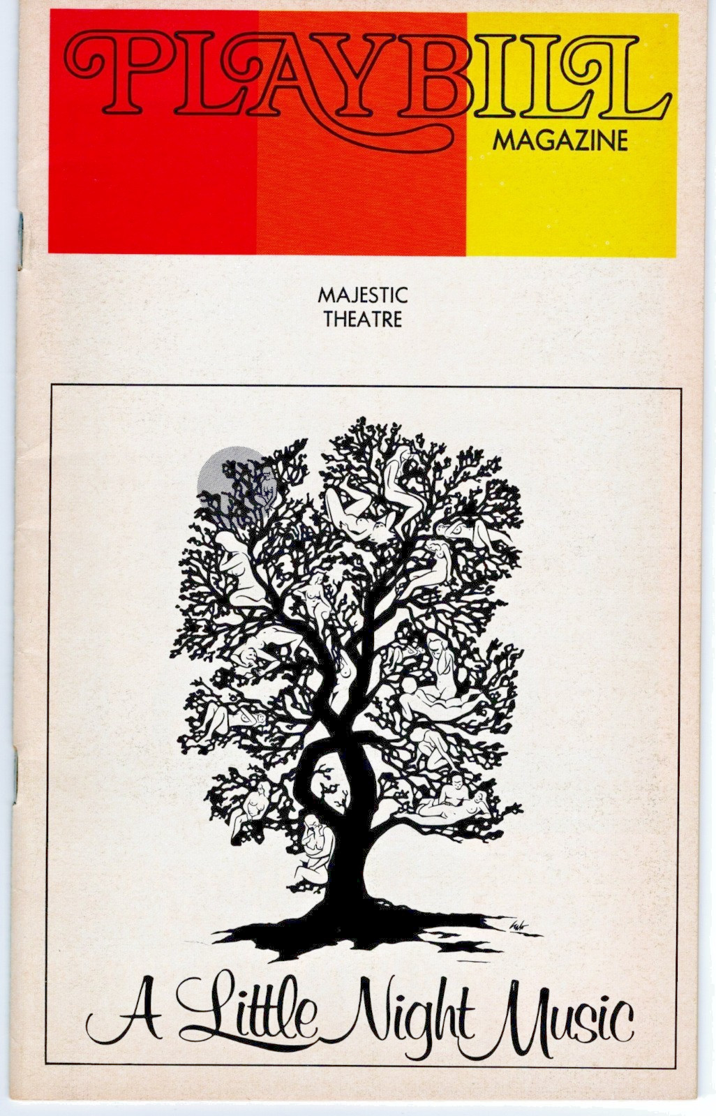 A Little Night Music Playbill 1973 Majestic • Glynis Johns • Len Cariou • Orig