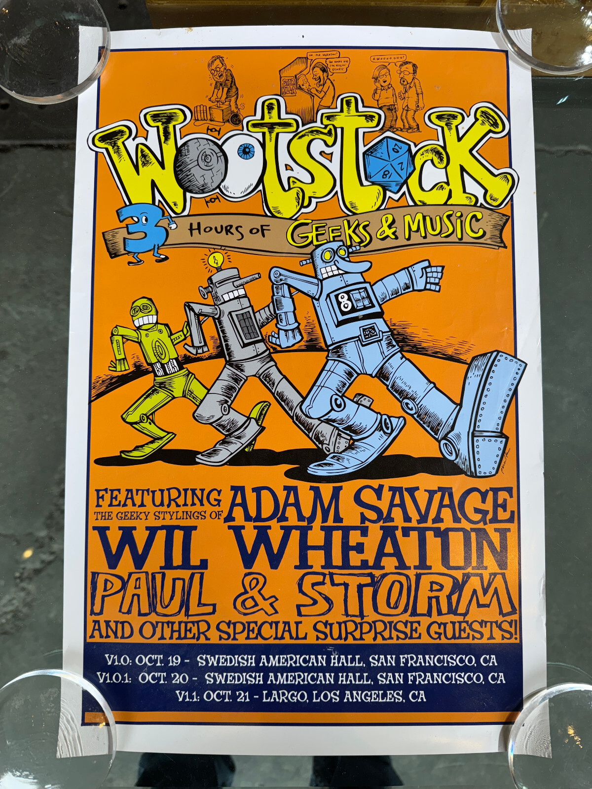 Wootstock 2009 Adam Savage Wil Wheaton Paul Storm San Francisco Poster w00tstock