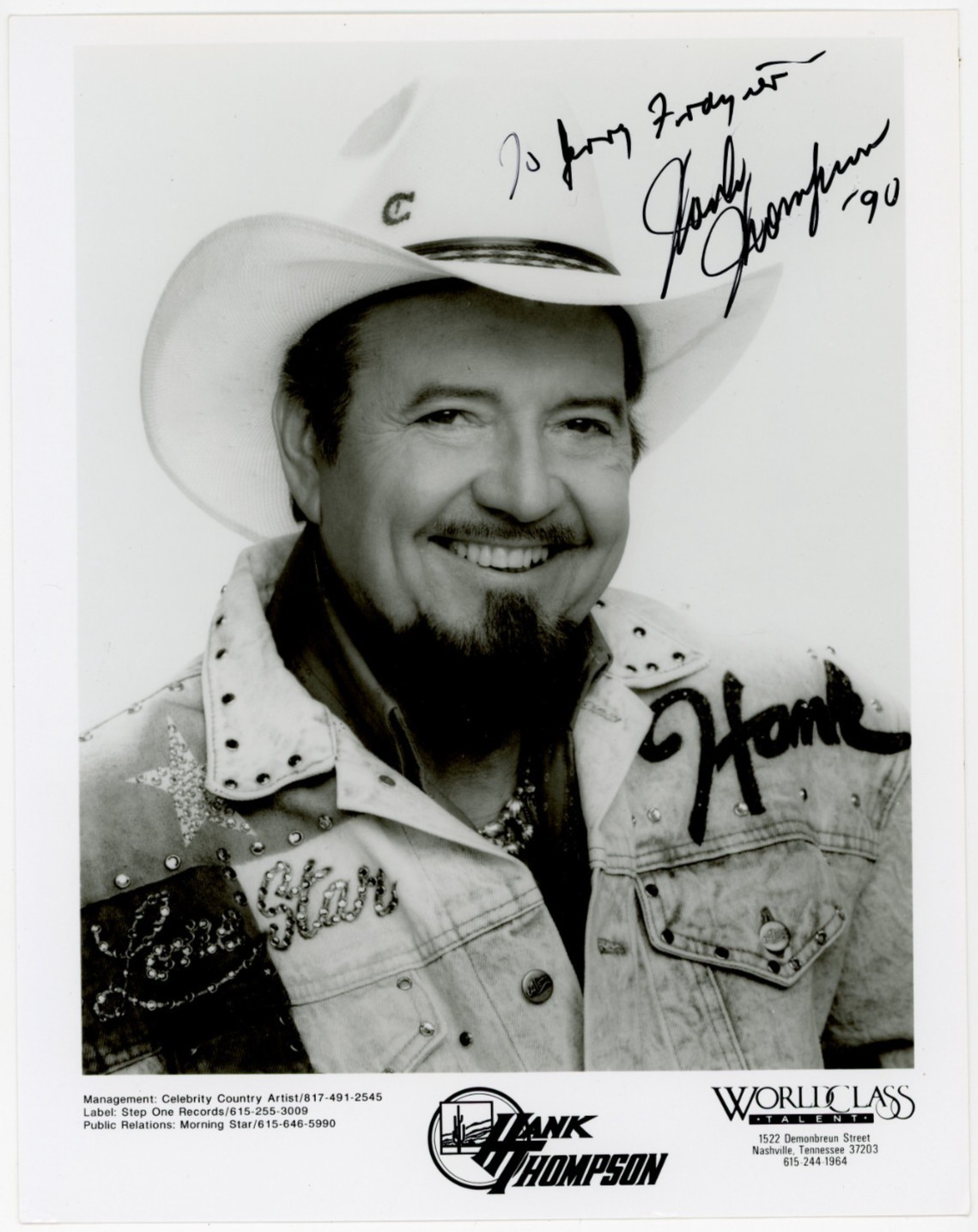 Hank Thompson – Signed B&W Photograph