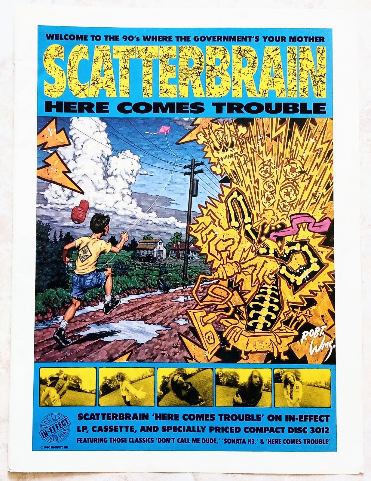 SCATTERBRAIN~HERE COMES TROUBLE~1990 ALBUM PROMO~PRINT AD ADVERT POSTER PINUP