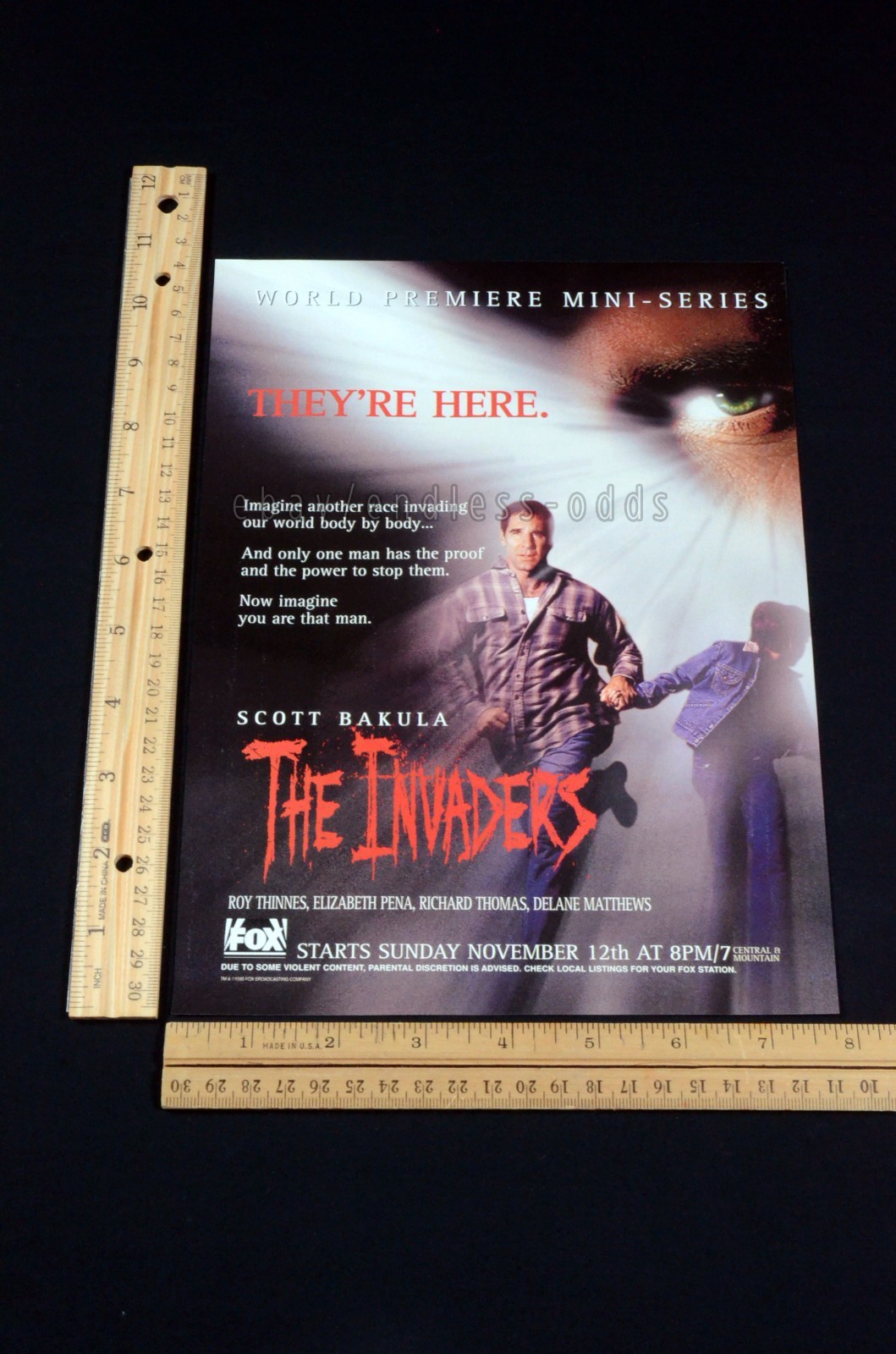 1995 The Invaders FOX TV Scott Bakula Magazine Page Print Ad Poster 90s 1990s