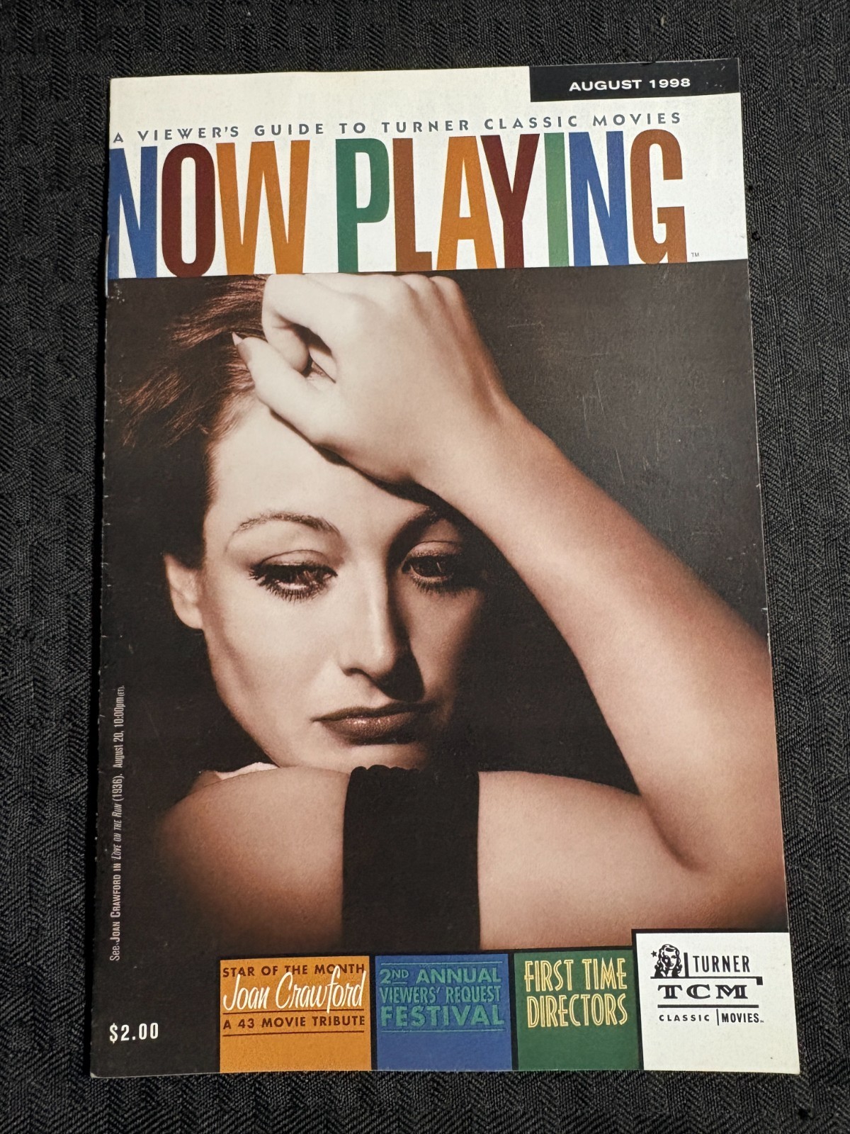 1998 Aug NOW PLAYING TCM Classic Movies Magazine FN+ 6.5 Joan Crawford Cover