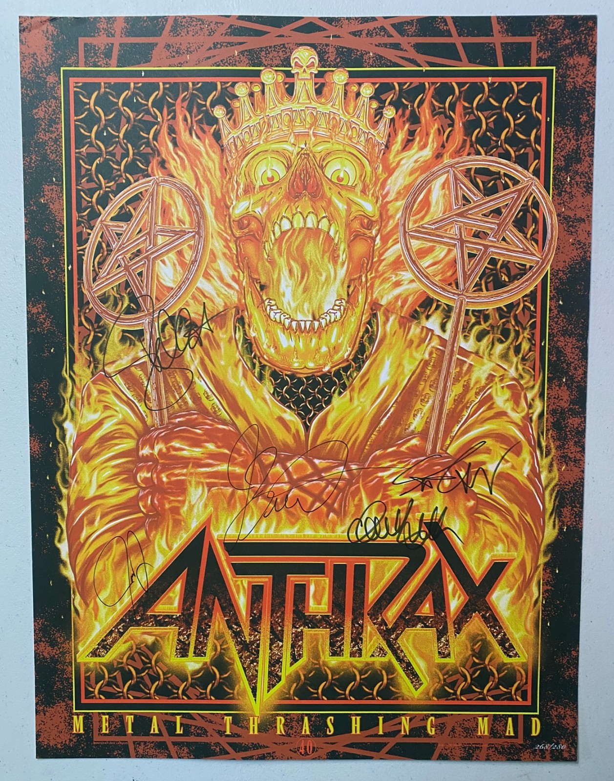 Anthrax Hand Signed Numbered Poster – 2026 Tour – Scott Charlie Frank Joey Jon