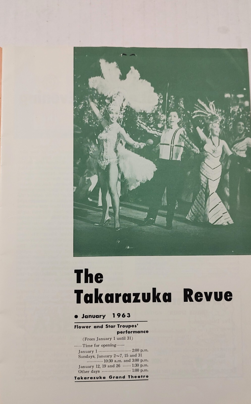 Vintage Takarazuka Revue Theatre Program 1963 Japan and Ticket English Version