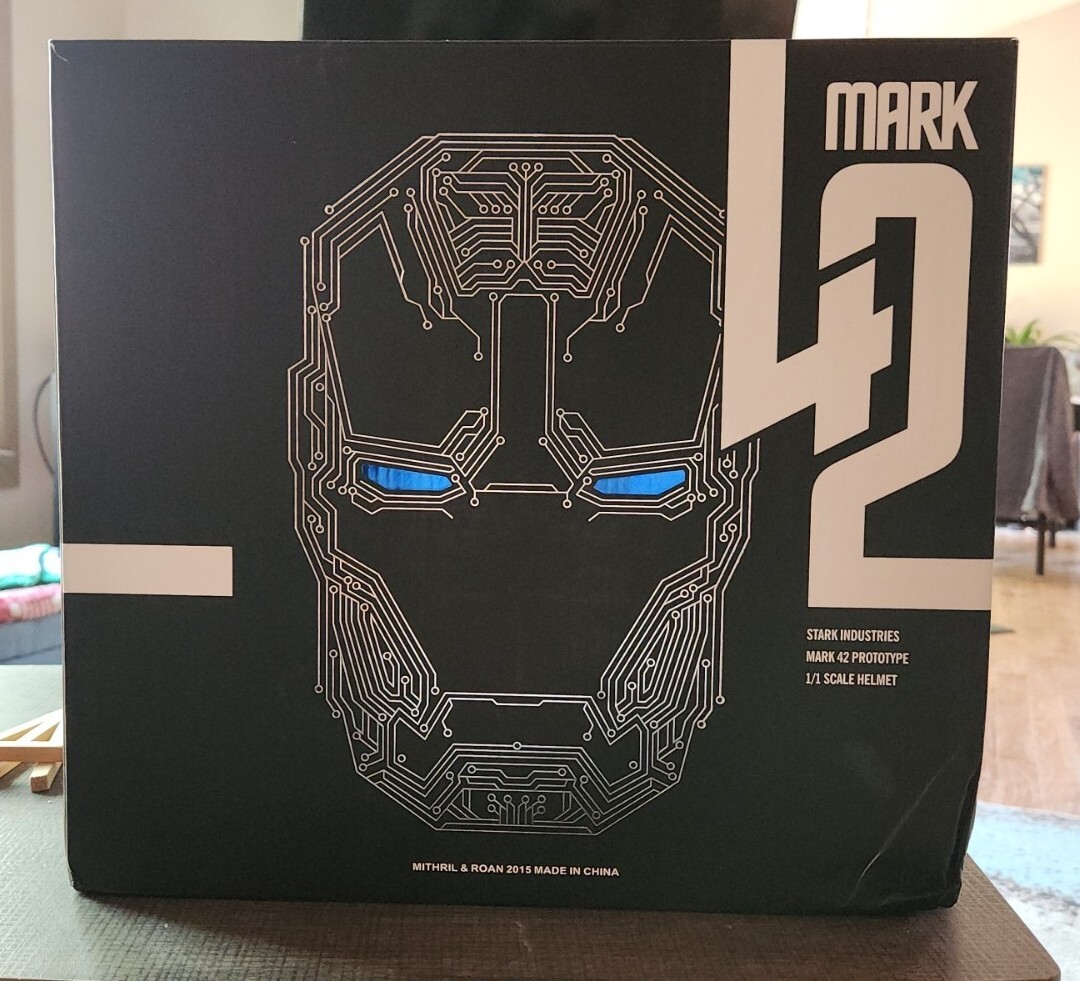 Roan Mark 42 Protoype 1/1 Iron Man Helmet. Brand new in original box.