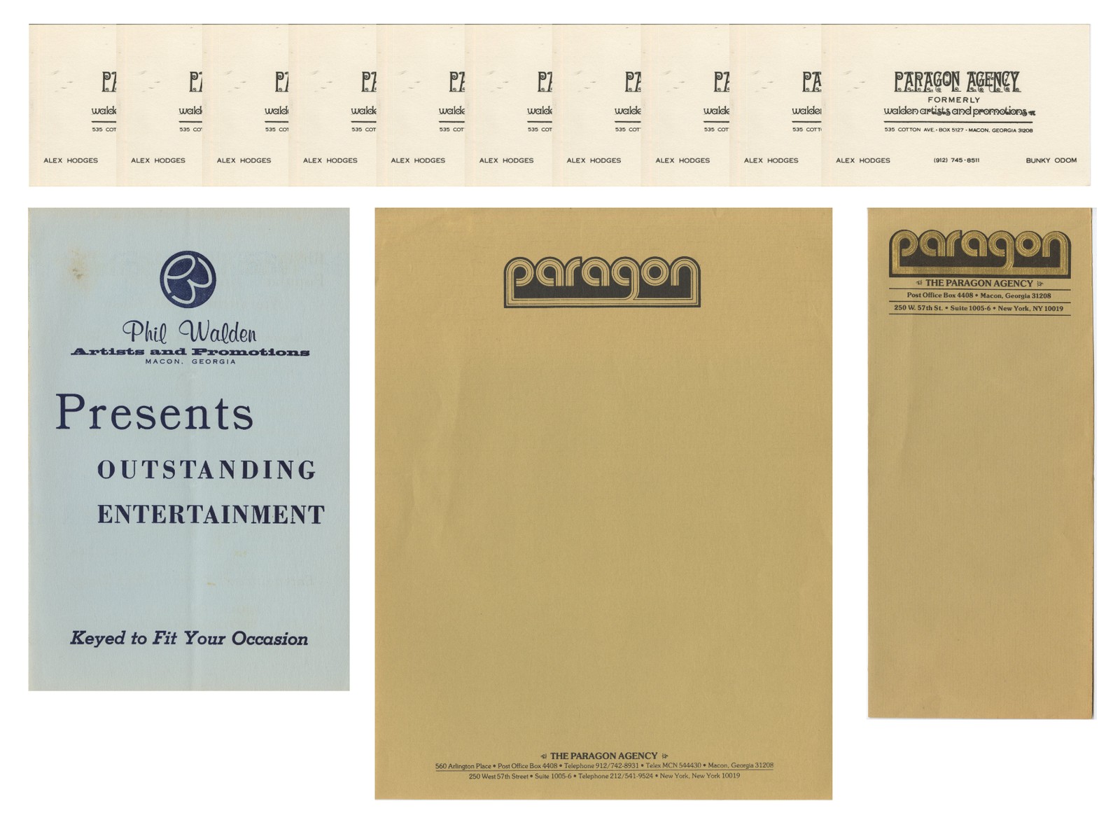 Paragon Agency 1970s Original Stationery Envelope Business Cards Brochure