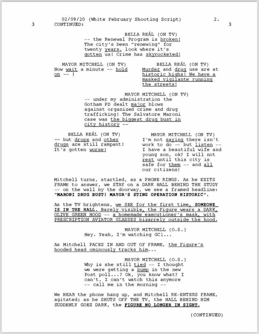The Batman Screenplay Matt Reeves
