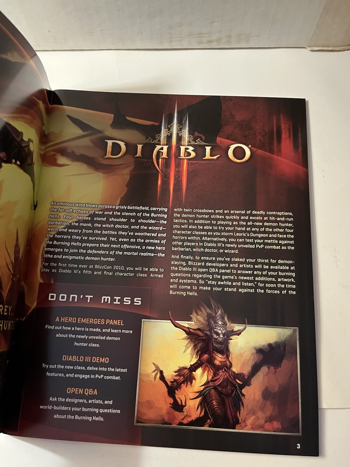 BLIZZCON Anaheim 2010 Program Book Blizzard Entertainment Warcraft Starcraft NM-
